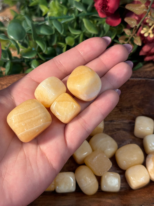 Orange Banded Calcite Tumble