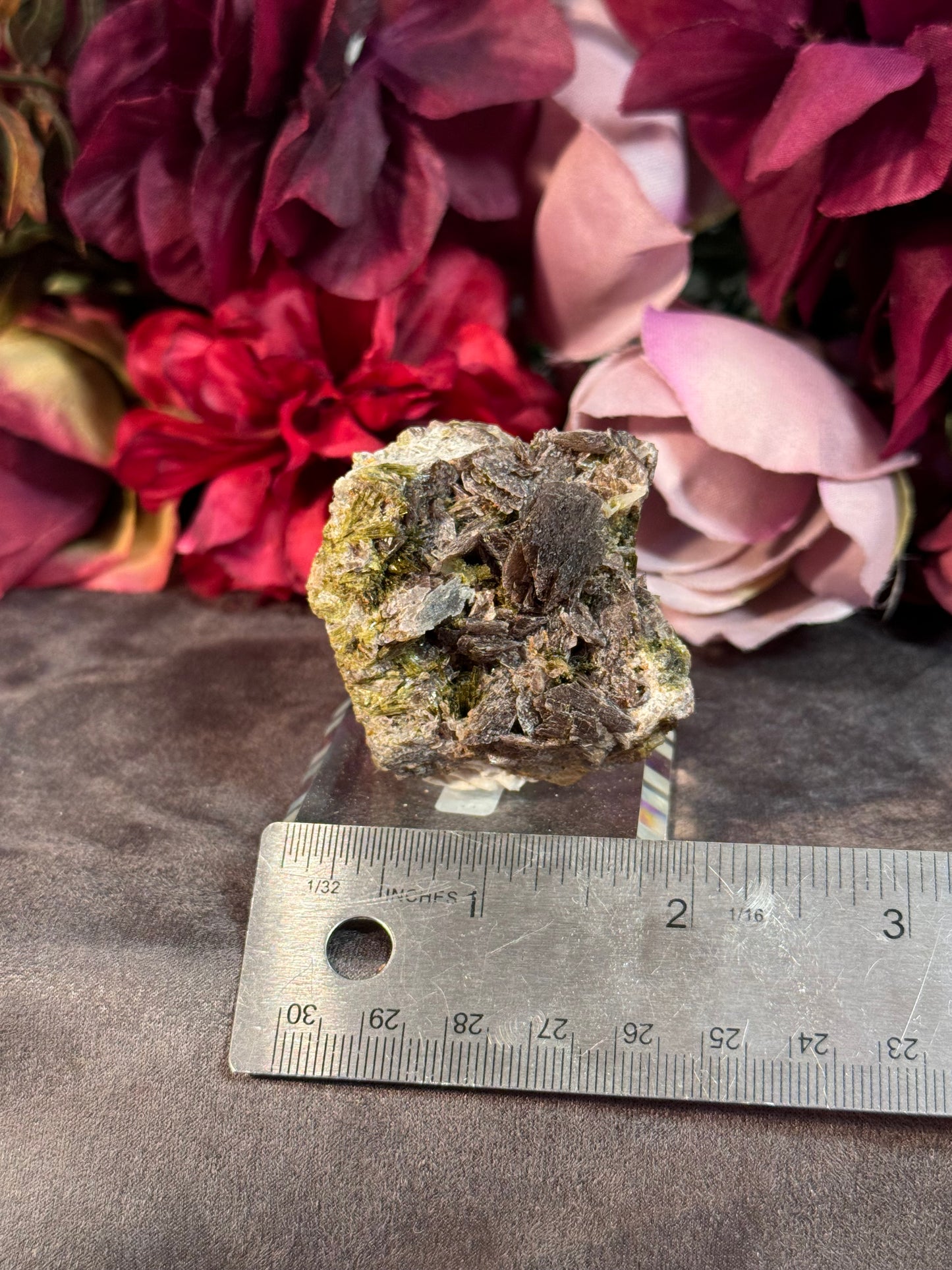 Axinite Epidote and Quartz- Huanzala Mine- Cerro De Pasco, Peru