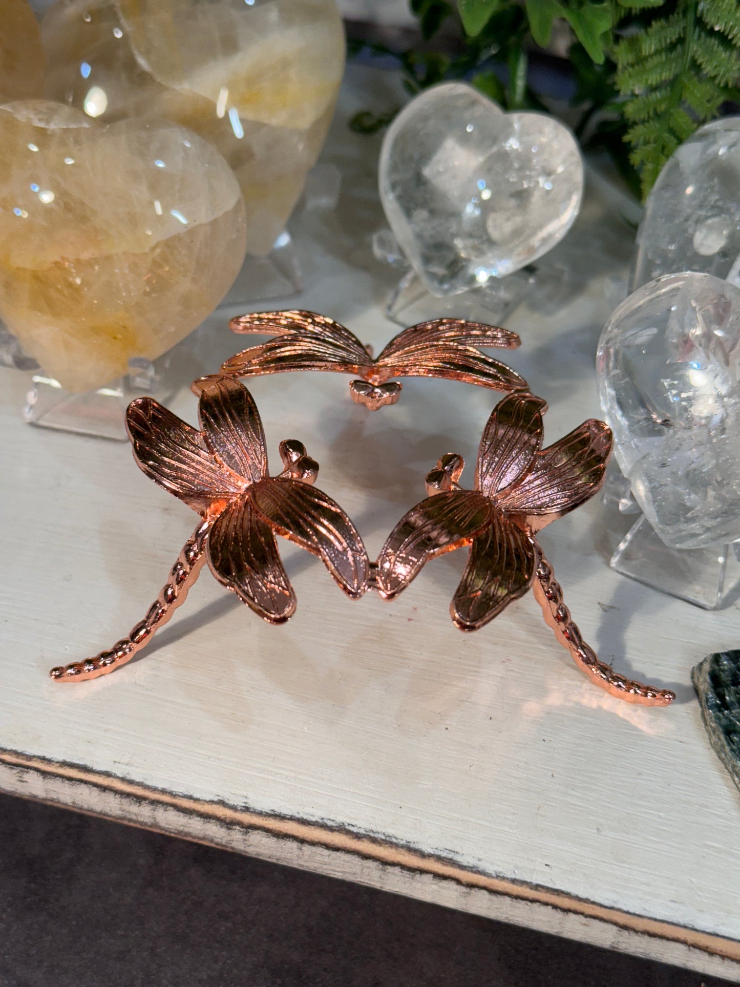 Rose Gold Dragonfly Sphere Holder