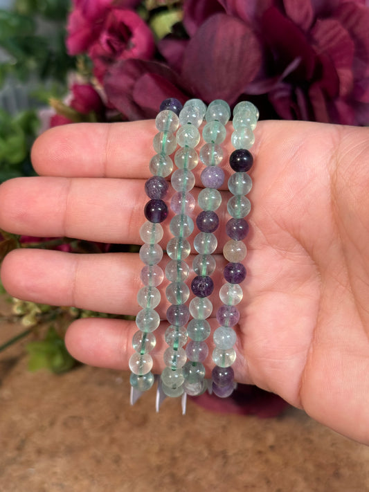 6mm Rainbow Fluorite Bracelet