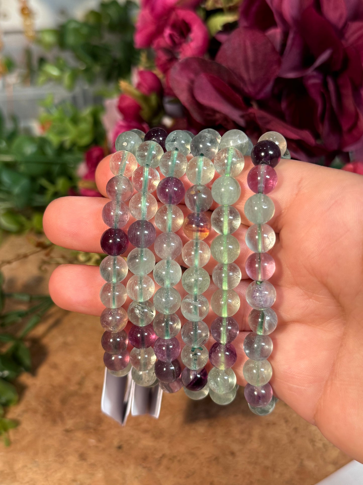 Beautiful Rainbow Fluorite 8mm Bracelet